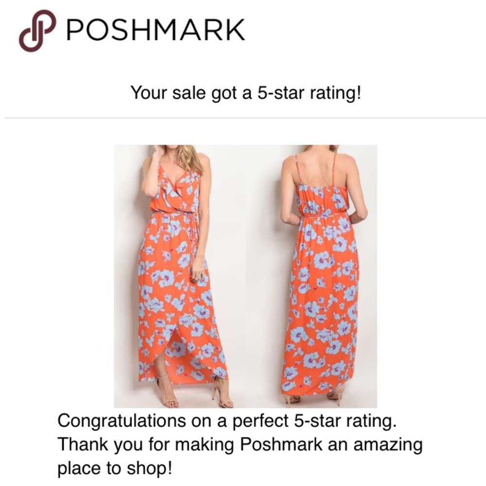 ☀️ORANGE BLUE FLORAL MAXI DRESS - Picture 8 of 10